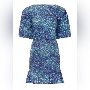 NWT Sandro Floral Pinelle Mini Cut Out Dress